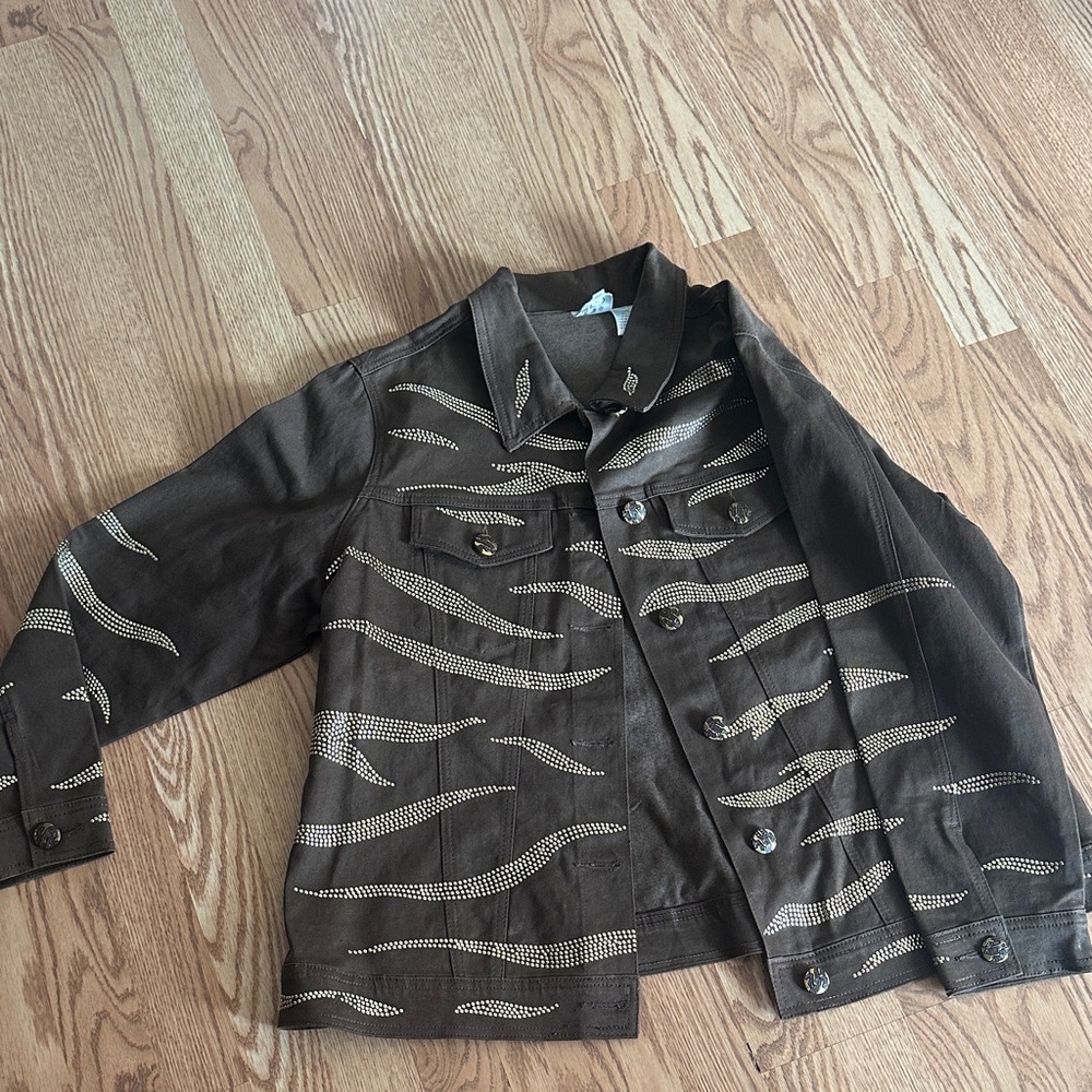 DG2 by Diane Gilman brown jacket with gold accent